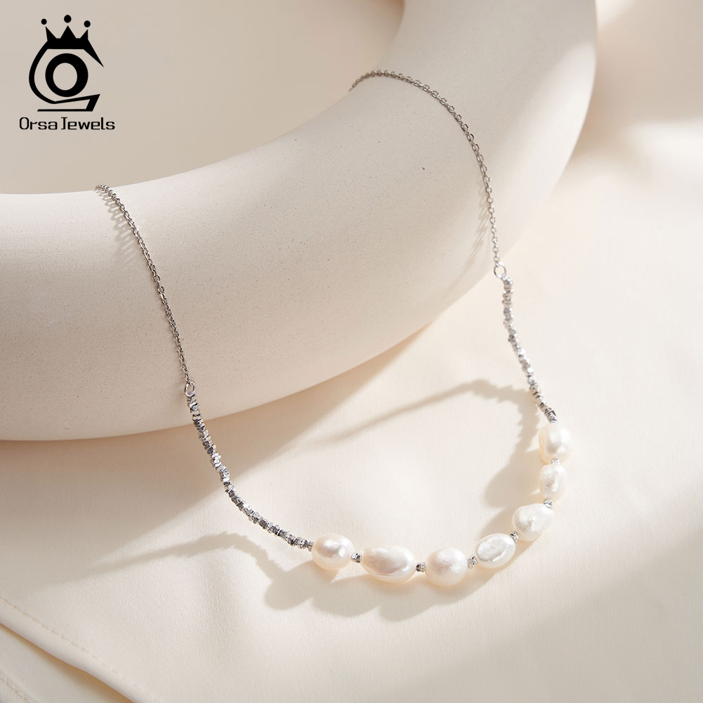 Pearl Choker Necklace Vintage - ORSA JUWELEN Vintage 925 Sterling Zilveren