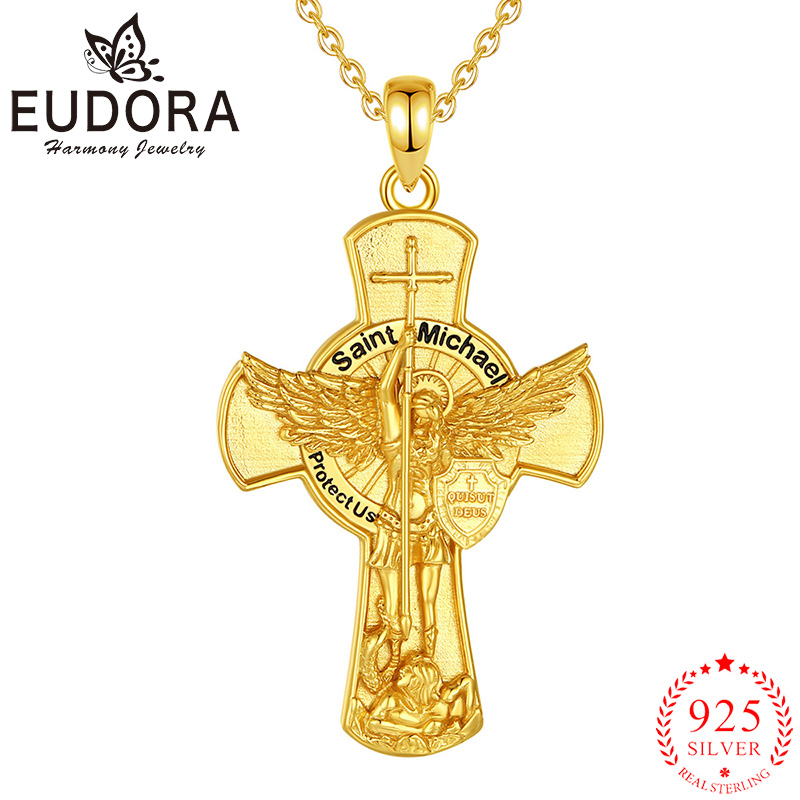 925 Sterling Silver Chain Necklace Men - Eudora St. Michael Aartsengel Ketting 925
