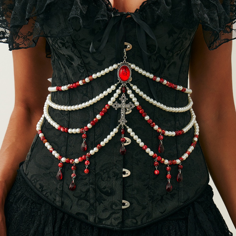 Body Jewelry - Charm Goth Imitatie Parel Kralen Kruis