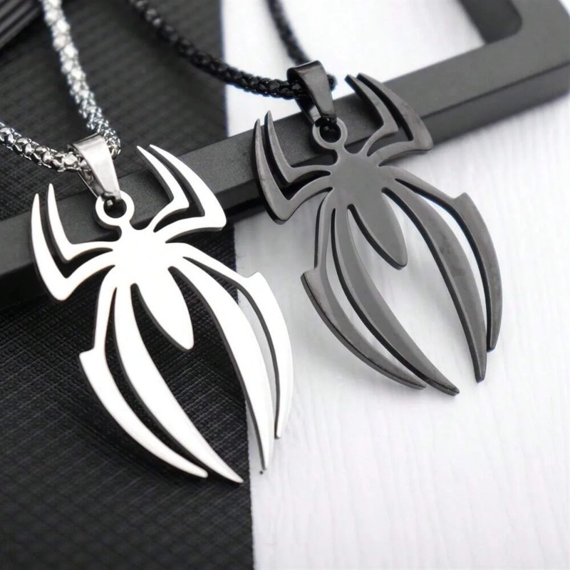 Anime Pendant Necklace - Gotische spinvormige ketting van roestvrij staal,