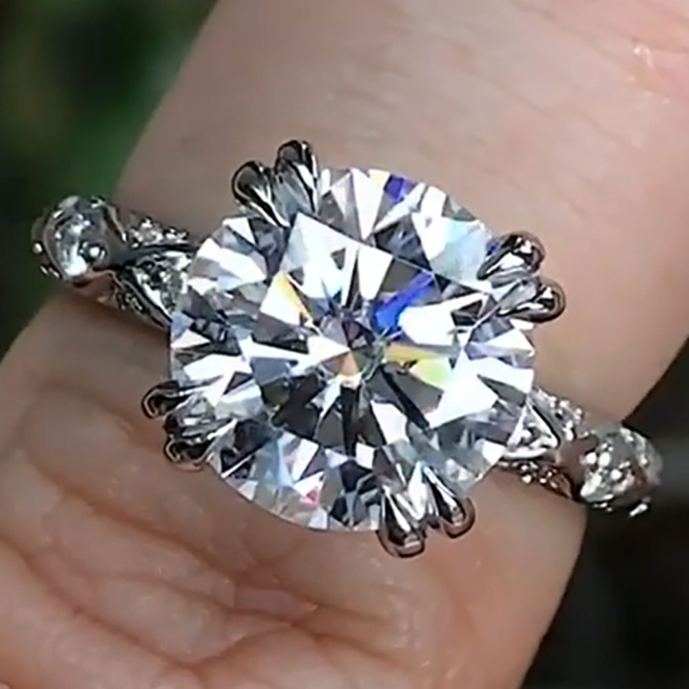 Op maat gemaakte echte platina - Moissanite Engagement Ring 1 Carat recensie en prijs