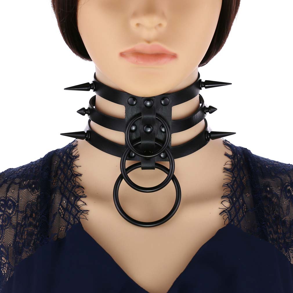 Mode Vrouwen Mannen Zwart Klin - Goth Punk Spike Choker recensie en prijs