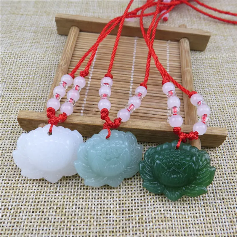 Natuurlijke groene jade lotus  - Necklaces recensie en prijs