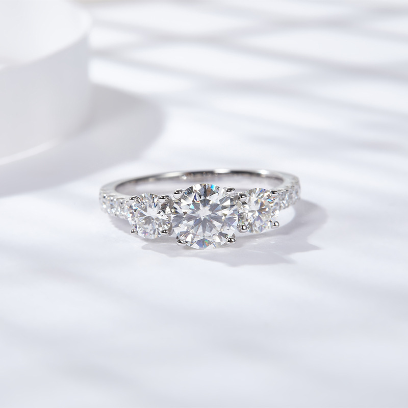 HTOTOH 3 Steen 1 Karaat D Kleu - Moissanite Engagement Ring 1 Carat recensie en prijs
