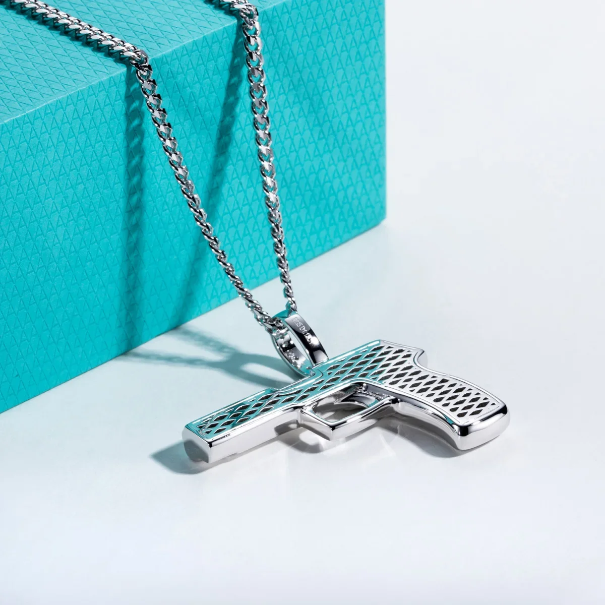 FCGJHW Moissanite Gun Hanger,  - 925 Sterling Silver Chain Necklace Men recensie en prijs